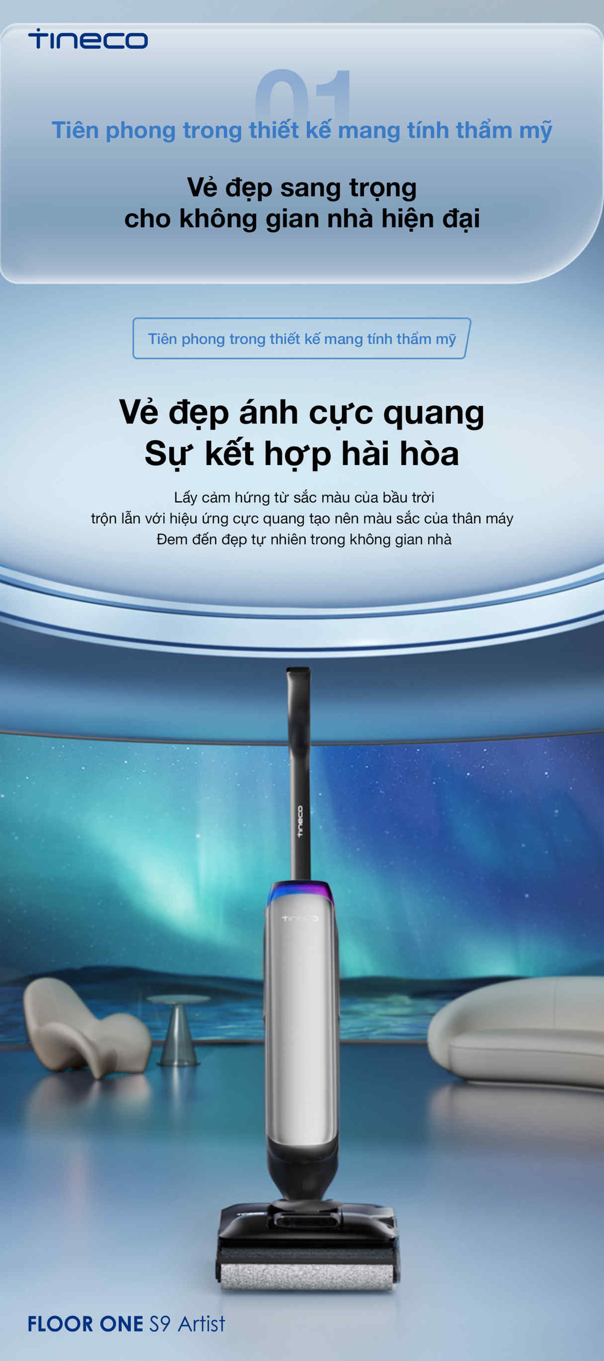 Máy hút bụi lau sàn khô ướt Tineco Floor One S9 Artist Steam Pro 